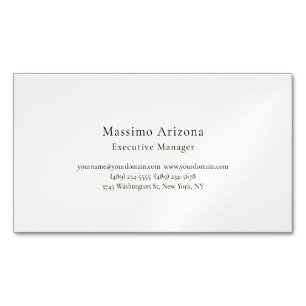 Cartão De Visitas Magnético Profissional Moderno Minimalista Simples