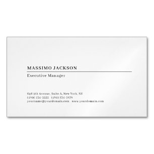 Cartão De Visitas Magnético Profissional simples minimalista moderno 