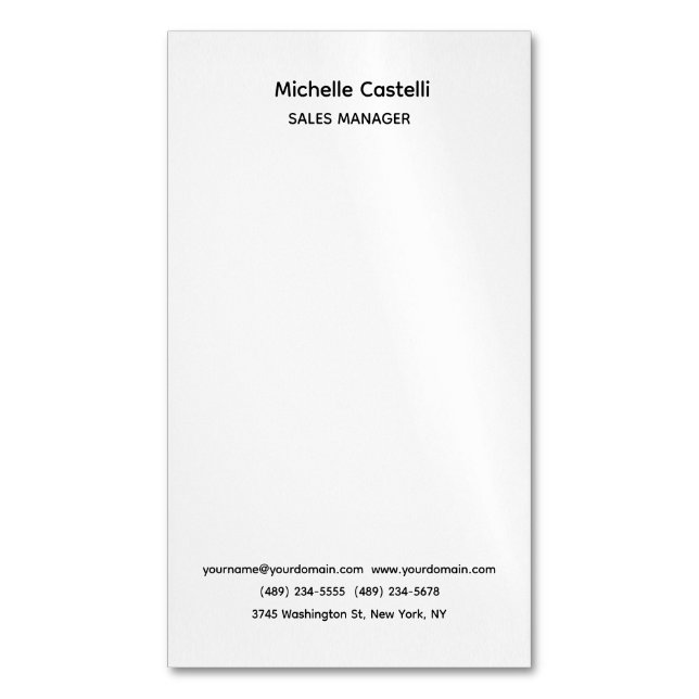 Cartão De Visitas Magnético Profissional Único Clássico Simples (Frente Vertical)