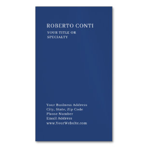 Cartão De Visitas Magnético Profissional Único Simples Minimalista Azul