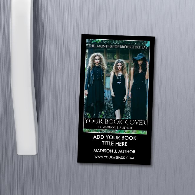 Cartão De Visitas Magnético Promoção do Livro Autor do Escritor (Customize to change text size, style, background color and more.)