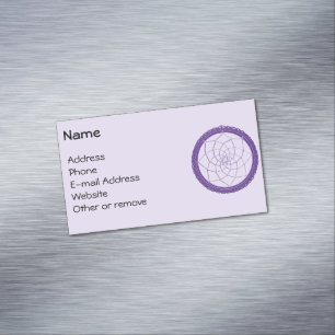 Cartão De Visitas Magnético Púrpura Espiritual - Catador de Sonhos Nativo Ame