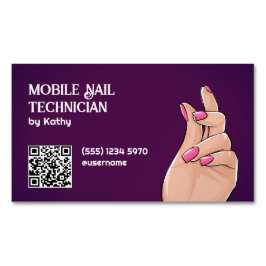 Cartão De Visitas Magnético QR personalizado do técnico de unhas móveis