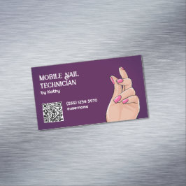 Cartão De Visitas Magnético QR personalizado do técnico de unhas móveis