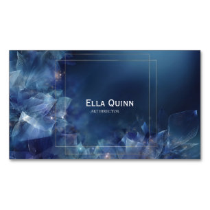 Cartão De Visitas Magnético Quadro Dourado Floral Abstrato oral Eoral Luxurial