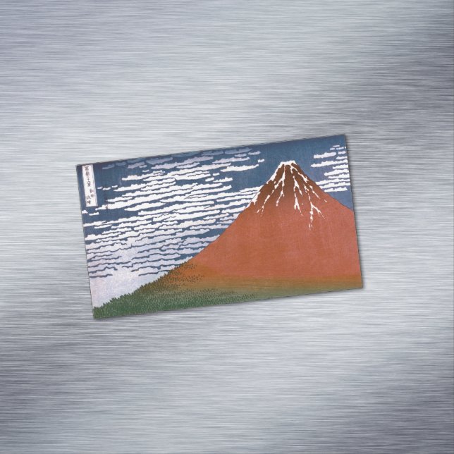 Cartão De Visitas Magnético Red Fuji, Aka Fujiyama Volcano Katsushika Hokusai (Posição Original)
