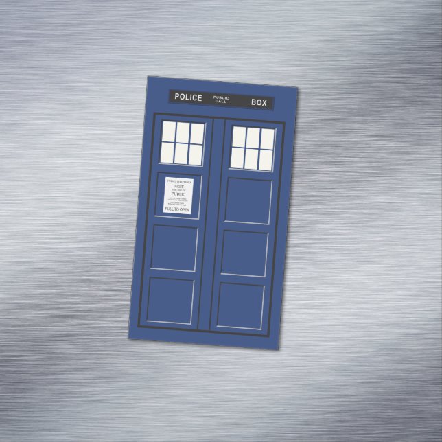 Cartão De Visitas Magnético Reino Unido - Blue Police Call Box 1 (Posição Original)