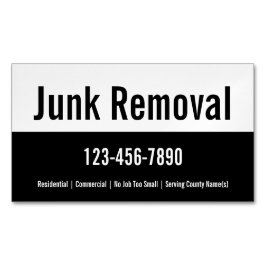 Cartão De Visitas Magnético Remoção de lixo Modelo preto e branco