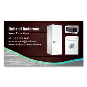 Cartão De Visitas Magnético Reparação de aparelhos domésticos de aço de madeir