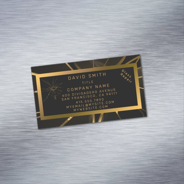 Cartão De Visitas Magnético Reparo de Vidro Profissional Moderno (Posição Original)