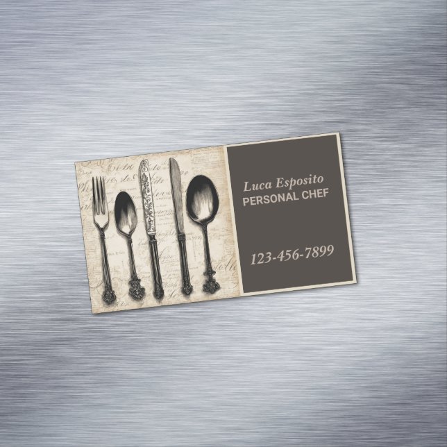 Cartão De Visitas Magnético Restaurante de catering para cervejaria (Posição Original)