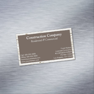 Cartão De Visitas Magnético Retângulo Marrom do Quadro de Madeira Russo