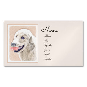 Cartão De Visitas Magnético Retriever ouro com pintura de cachorro de Tênis