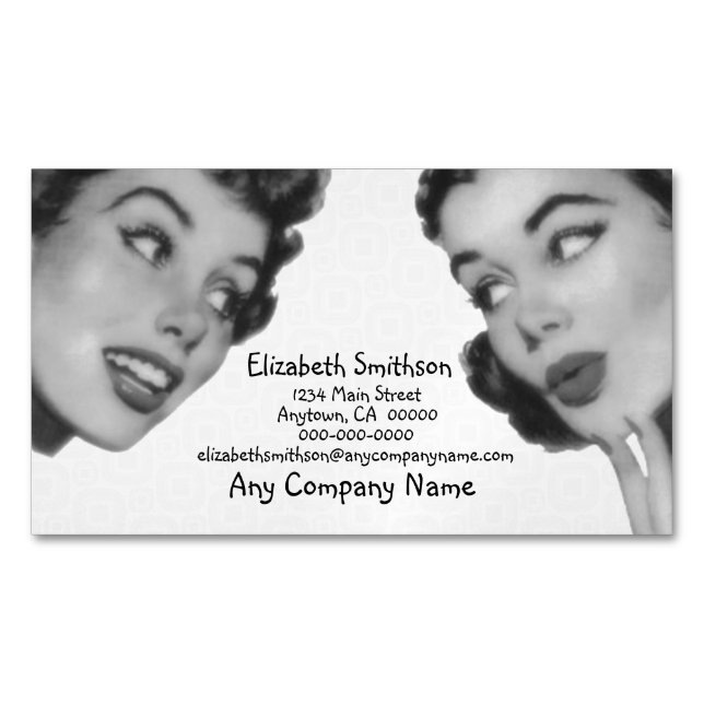 Cartão De Visitas Magnético Retro diga (Frente)