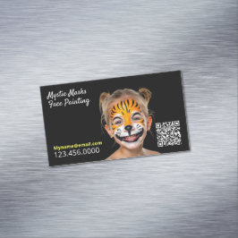 Cartão De Visitas Magnético Rosto de pintura QR