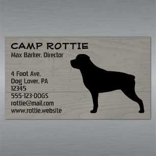 Cartão De Visitas Magnético Rottweiler Pet Dog Silhouket   Rótulo Russo