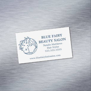 Cartão De Visitas Magnético Salão de Beleza Spa Beleza Celestial Azul