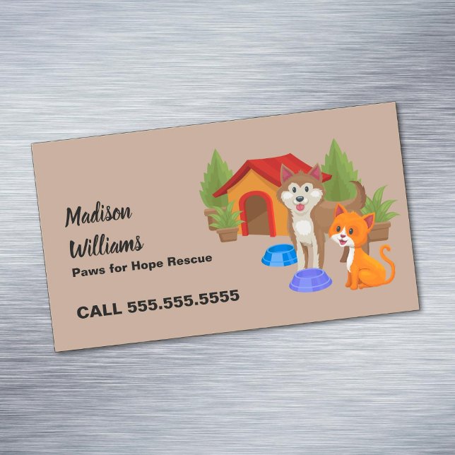 Cartão De Visitas Magnético Salvamento de Cães (Dog Rescue Business Card Magnets)
