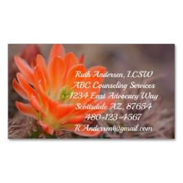 Cartão De Visitas Magnético Sangue no cacto laranja floresce