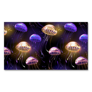 Cartão De Visitas Magnético Sem costura com águas-vivas brilhantes