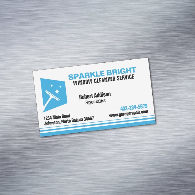 Cartão De Visitas Magnético Serviço de Limpeza de Janelas (Posição Original)