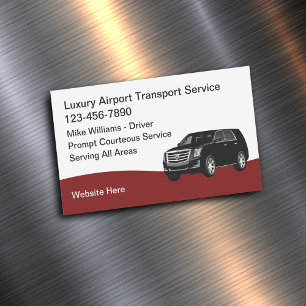Cartão De Visitas Magnético Serviço de Táxi de Transporte de Luxo para Aeropor