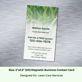 Cartão De Visitas Magnético Serviço Personalizado de Foto do Green Lawn Care