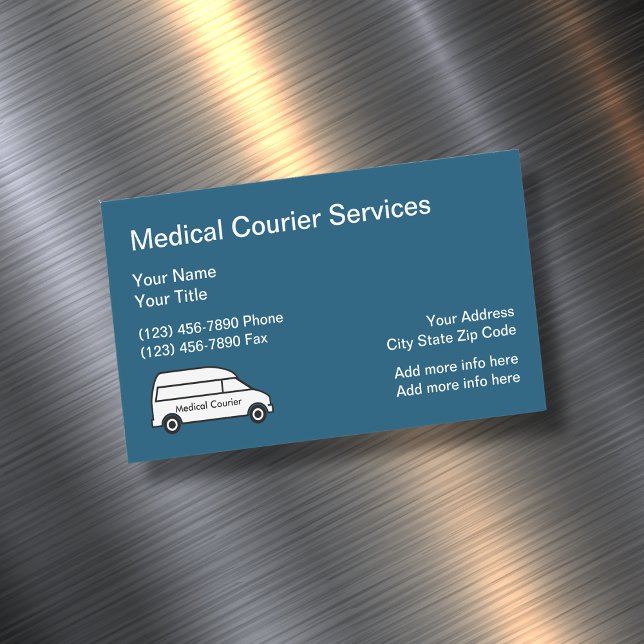 Cartão De Visitas Magnético Serviços de Courier Médico (Criador carregado)