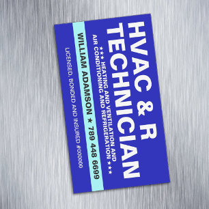 Cartão De Visitas Magnético Serviços de HVAC e Refrigeração   Técnico