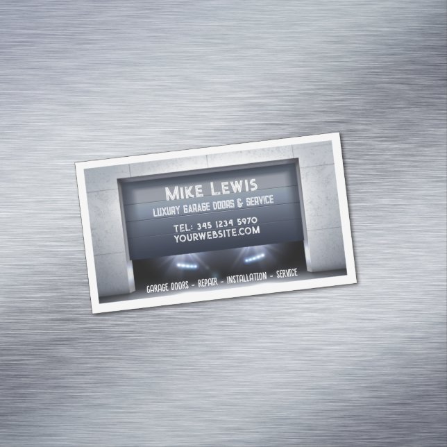 Cartão De Visitas Magnético Serviços de portas de garagem (Posição Original)