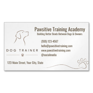 Cartão De Visitas Magnético Serviços Personalizados de Treinamento de Cães de