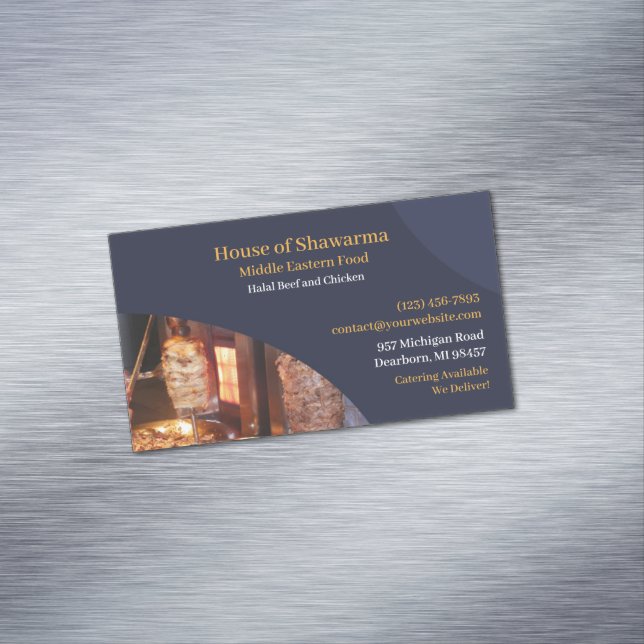 Cartão De Visitas Magnético Shawarma Médio Oriente (Posição Original)