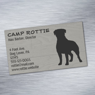 Cartão De Visitas Magnético Silhouette Rottweiler Rottie Pet Dog Estilo de