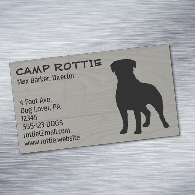 Cartão De Visitas Magnético Silhouette Rottweiler | Rottie Pet Dog |Estilo de  (Criador carregado)