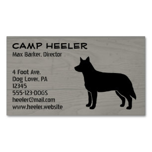 Cartão De Visitas Magnético Silhueta azul de porco australiano