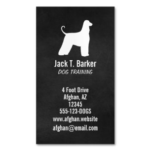 Cartão De Visitas Magnético Silhueta de Cachorro Afegão