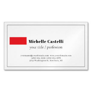 Cartão De Visitas Magnético Simples clássico exclusivo profissional