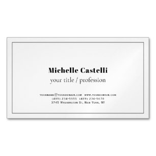 Cartão De Visitas Magnético Simples clássico exclusivo profissional