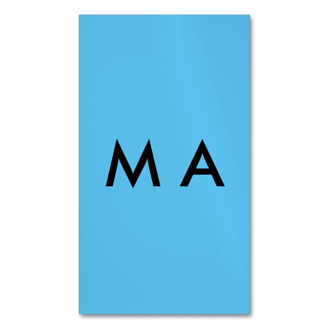 Cartão De Visitas Magnético Simples monograma adicione seu nome com letra míni (Frente Vertical)