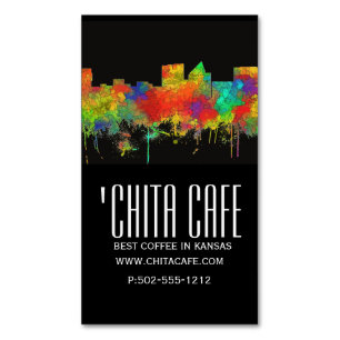 Cartão De Visitas Magnético Skyline-SG de Wichita Kansas