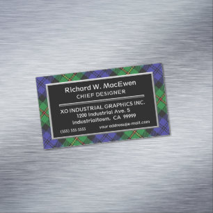 Cartão De Visitas Magnético Sotaque escocês Clan MacEwen Tartan