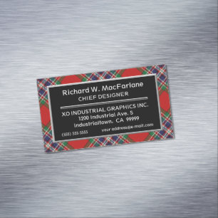 Cartão De Visitas Magnético Sotaque escocês Clan MacFarlane Tartan