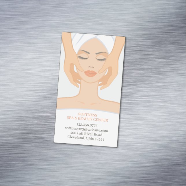 Cartão De Visitas Magnético Spa Beauty Massage (Posição Original)