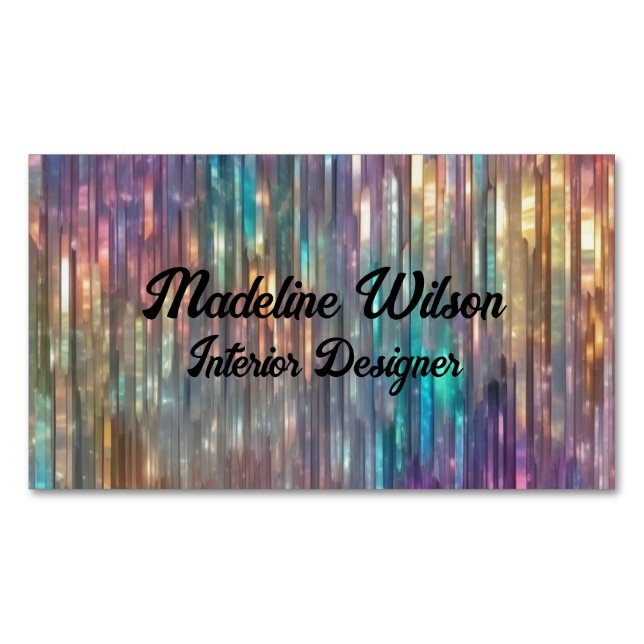 Cartão De Visitas Magnético Sparkly Holographic (Frente)