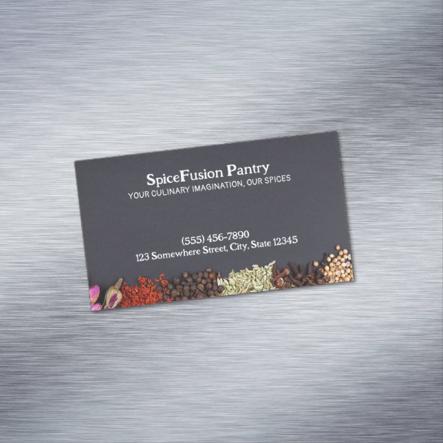 Cartão De Visitas Magnético Spices Chef (Posição Original)