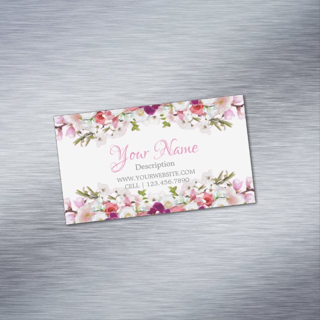 Cartão De Visitas Magnético Tarjeta de visita - Floral (Posição Original)