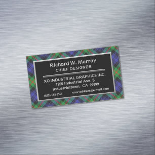 Cartão De Visitas Magnético Tartan escocês de Murray do clã do acento