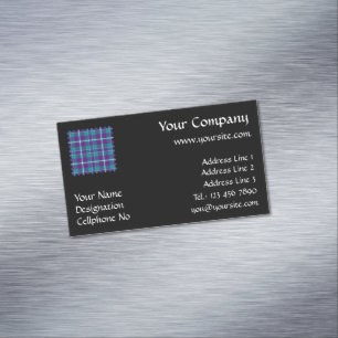 Cartão De Visitas Magnético Tartan verde-marinho, roxo e azul