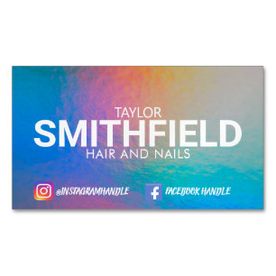 Cartão De Visitas Magnético Tendência Holográfica Neon Light de Shift de Cores