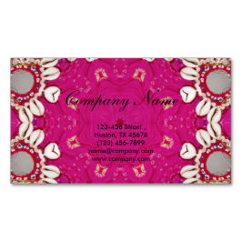 Cartão De Visitas Magnético terapeuta de massagem de chakra fuchsia bohemiana 